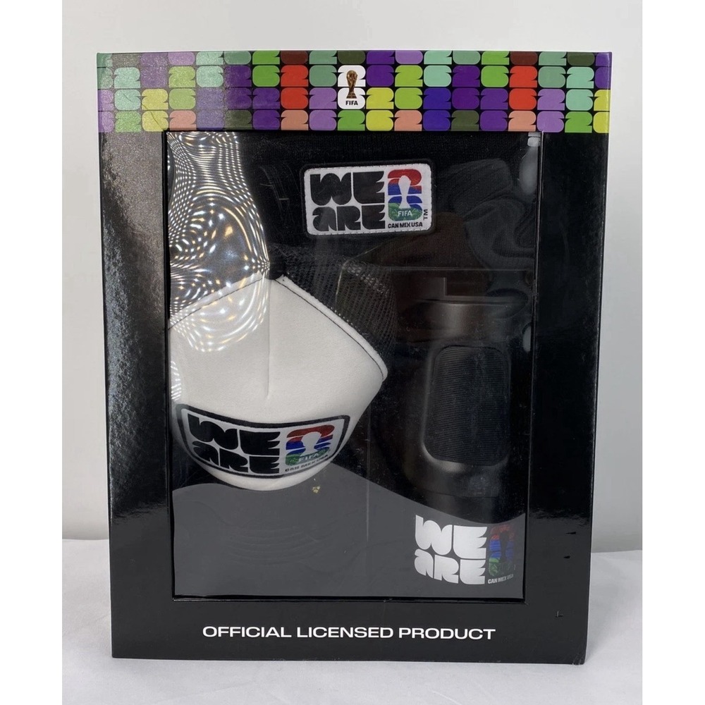 FIFA World Cup 2026 Trucker Hat Beanie Water Bottle 3-Pc Gift Set NEW Soccer Fan